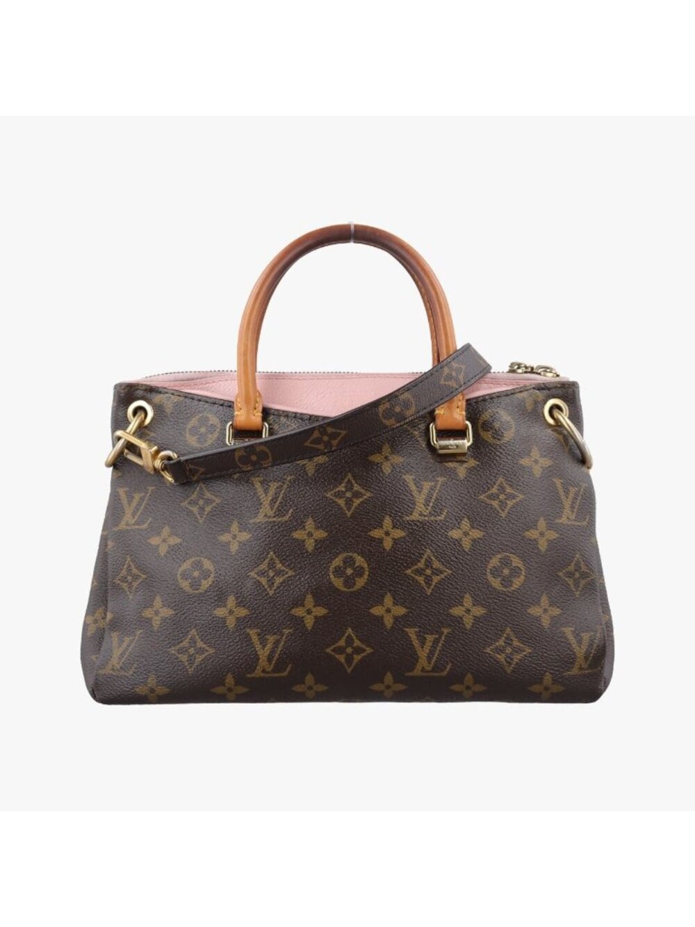 Louis Vuitton Pallas BB Monogram Brown Pink Canvas Calfskin Handbag